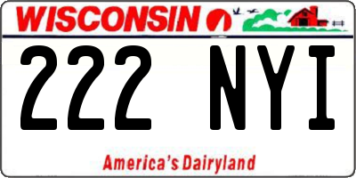 WI license plate 222NYI