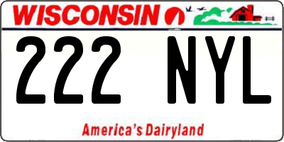 WI license plate 222NYL