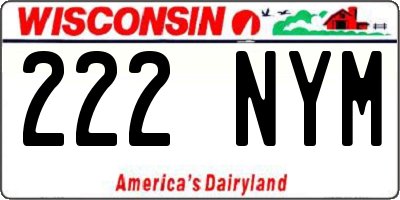 WI license plate 222NYM