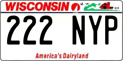 WI license plate 222NYP
