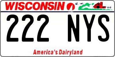 WI license plate 222NYS
