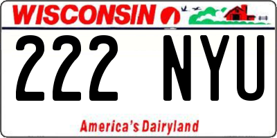 WI license plate 222NYU