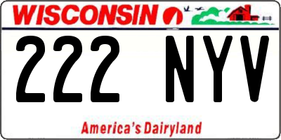 WI license plate 222NYV