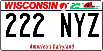 WI license plate 222NYZ