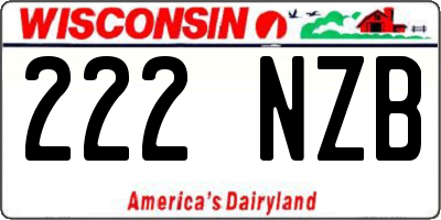 WI license plate 222NZB