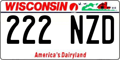 WI license plate 222NZD