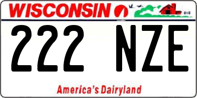 WI license plate 222NZE