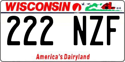 WI license plate 222NZF