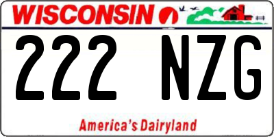 WI license plate 222NZG