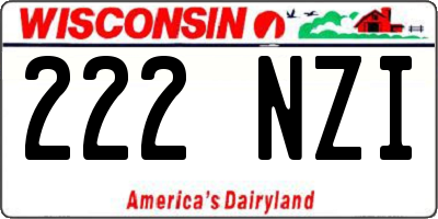 WI license plate 222NZI