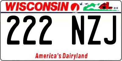 WI license plate 222NZJ