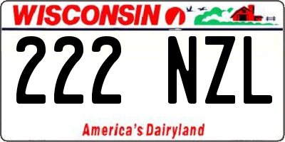 WI license plate 222NZL