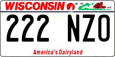 WI license plate 222NZO