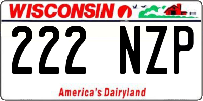 WI license plate 222NZP