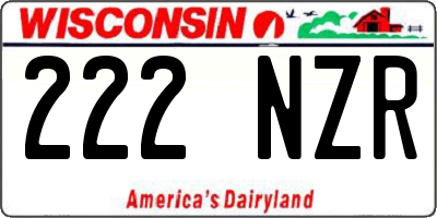 WI license plate 222NZR