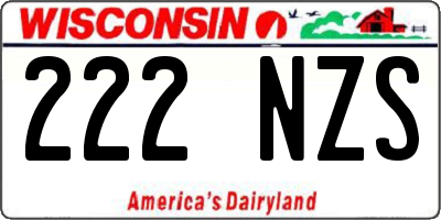 WI license plate 222NZS
