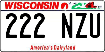WI license plate 222NZU