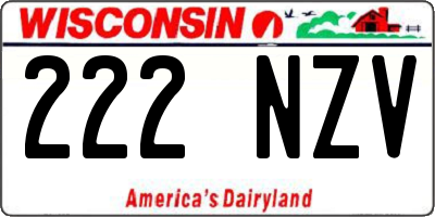 WI license plate 222NZV