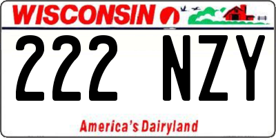 WI license plate 222NZY