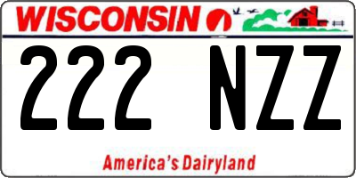 WI license plate 222NZZ