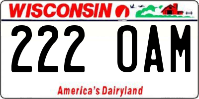 WI license plate 222OAM