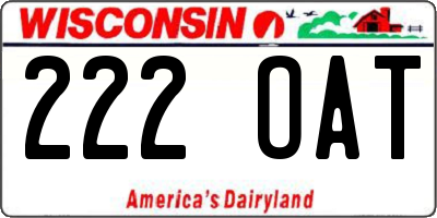 WI license plate 222OAT