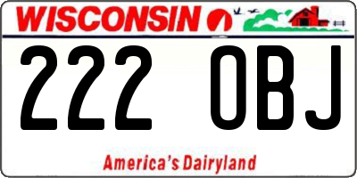 WI license plate 222OBJ