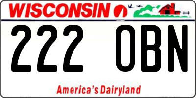 WI license plate 222OBN