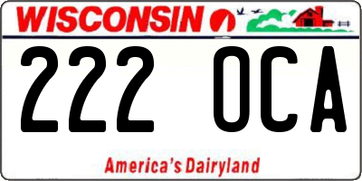 WI license plate 222OCA