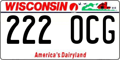 WI license plate 222OCG