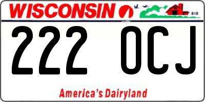 WI license plate 222OCJ