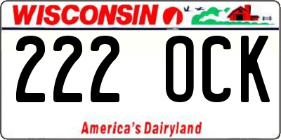 WI license plate 222OCK