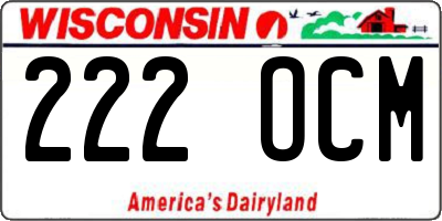 WI license plate 222OCM