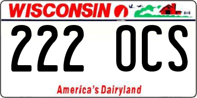 WI license plate 222OCS
