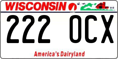 WI license plate 222OCX