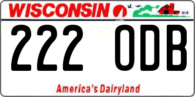 WI license plate 222ODB