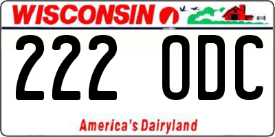 WI license plate 222ODC
