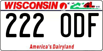 WI license plate 222ODF