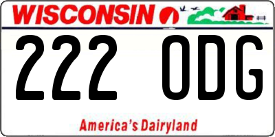 WI license plate 222ODG