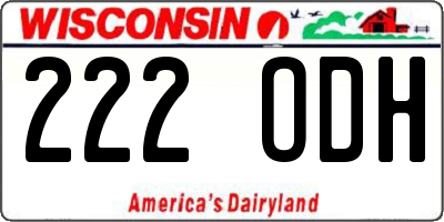 WI license plate 222ODH