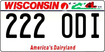 WI license plate 222ODI