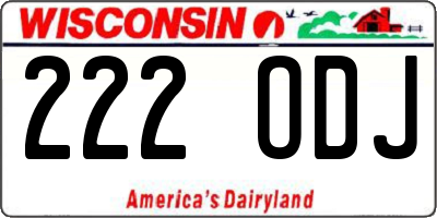 WI license plate 222ODJ