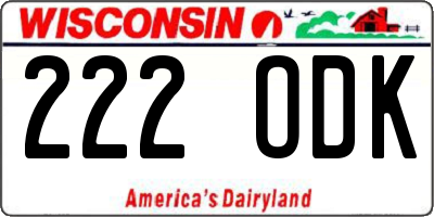WI license plate 222ODK
