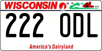 WI license plate 222ODL