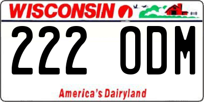 WI license plate 222ODM
