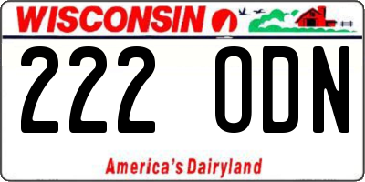 WI license plate 222ODN