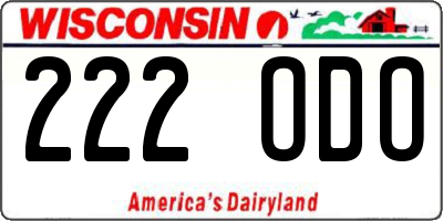 WI license plate 222ODO