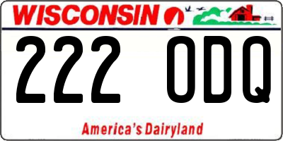 WI license plate 222ODQ