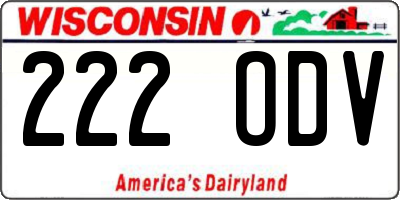 WI license plate 222ODV
