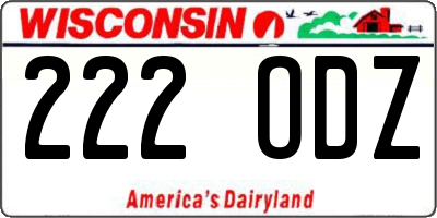 WI license plate 222ODZ